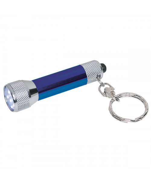 Engraved Aluminum LED Flashlight Key Chain - Blue - $5.50